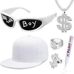 Solja Boy Hip Hop Costume Kit, Rapper Costume Accessories 80s 90s 2000s Hip Hop Costume Accessories for Men Women Adult