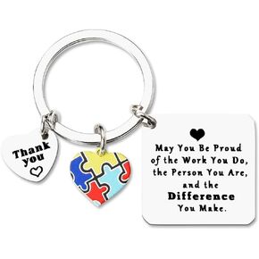 Autism Awareness Gifts Keychain for Teachers Volunteers Therapist Appreciation Gift for Women Men Special Education Teachers Retirement Leaving Gifts May You Be Proud of The Work You Do Key Chain