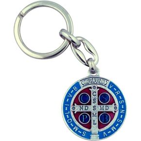 VILLAGE GIFT IMPORTERS Saint Benedict Medal Keychain - Handcrafted in Italy