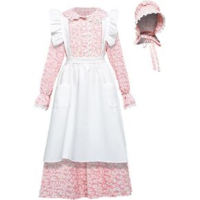 Colonial Dress Girls Laura Ingalls Wilder Costume Pioneer Dresses for Girls