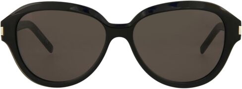 نظارات شمسية مستديرة/بيضاوية من سان لوران باللون الأسود والأسود، نظارات فاخرة مصنوعة في إيطاليا بإطار من الأسيتات، أزياء مصممة للفخامة اليومية in Kuwait