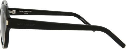 نظارات شمسية مستديرة/بيضاوية من سان لوران باللون الأسود والأسود، نظارات فاخرة مصنوعة في إيطاليا بإطار من الأسيتات، أزياء مصممة للفخامة اليومية in Kuwait