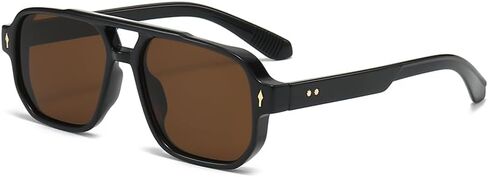 OZPYKAE Men Square Sunglasses,Classic Retro UV400 Protection Double Bridge Trendy Rectangle Aviator Women Men Sun Glasses in Kuwait