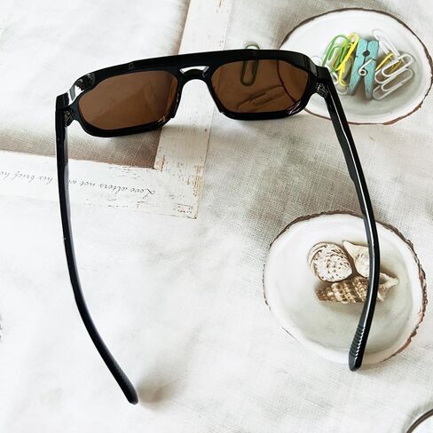 OZPYKAE Men Square Sunglasses,Classic Retro UV400 Protection Double Bridge Trendy Rectangle Aviator Women Men Sun Glasses in Kuwait