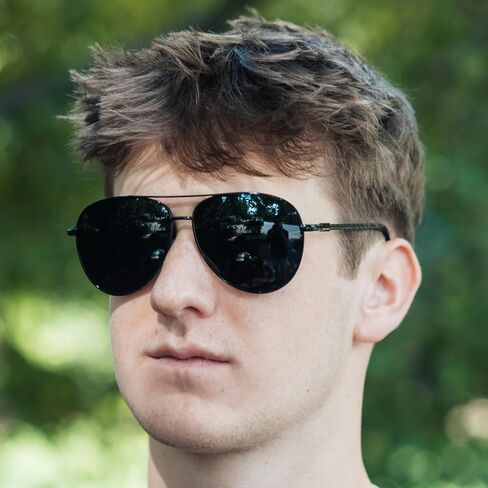 ShadyVEU Oversized Super Dark Fashion Designer Aviator Metal UV400 Mens Womens Sunglasses in Kuwait