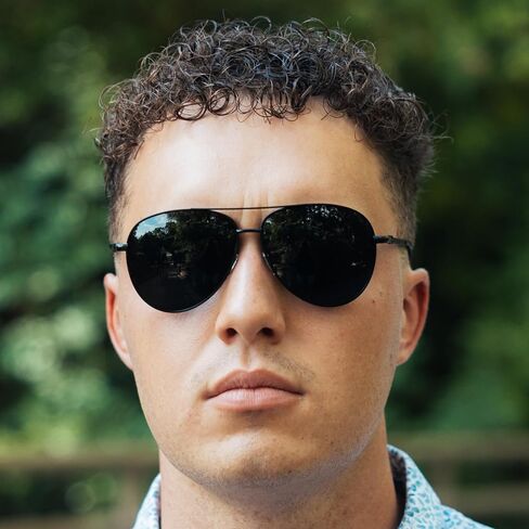 ShadyVEU Oversized Super Dark Fashion Designer Aviator Metal UV400 Mens Womens Sunglasses in Kuwait