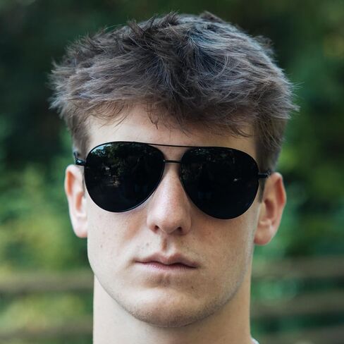 ShadyVEU Oversized Super Dark Fashion Designer Aviator Metal UV400 Mens Womens Sunglasses in Kuwait