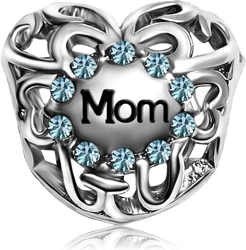 Mother Mom Mommy Heart Love Birthday Birthstone Womens Beads Charms For Bracelets Son Daughter Sister Brother Jewelry in Kuwait