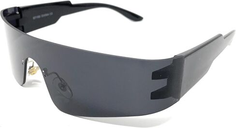 Wrap Around Sunglasses for Women Men Trendy Rimless Futuristic Shades Flat Top Fashion Eyeglasses in Kuwait
