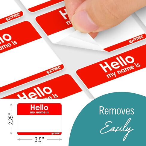 Hello My Name is Stickers, Assorted Color, Name Tag Stickers, 2.25" x 3.5" Name Badge Labels 100 Count, for Classroom, School, Meetings in Kuwait