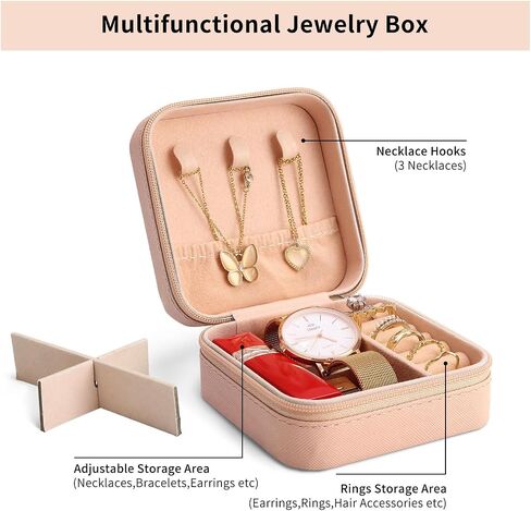 Cute Silly Goose Small Jewelry Box PU Leather Travel Jewelry Case Storage Organizers Gifts for Women Girls Teens in Saudi Arabia
