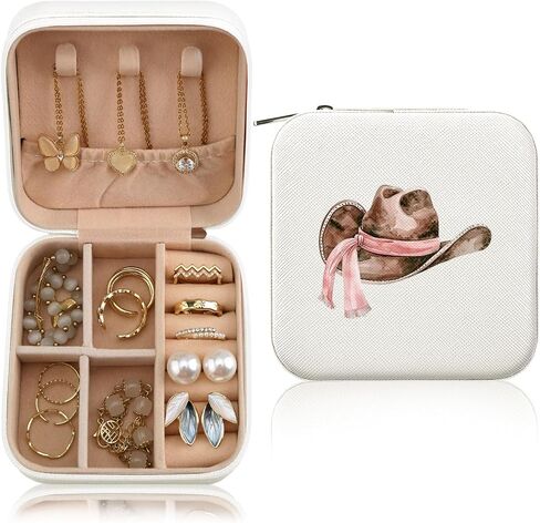Cute Silly Goose Small Jewelry Box PU Leather Travel Jewelry Case Storage Organizers Gifts for Women Girls Teens in Saudi Arabia