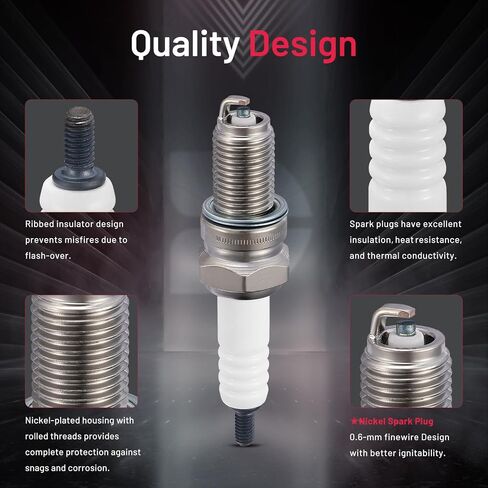 BDFHYK 4929 Spark Plugs Compatible with Honda Kawasaki Yamaha Suzuki Triumph KTM Universal Motorcycle Spark Plugs Replacement for BPR7HS Set of 4 in Saudi Arabia