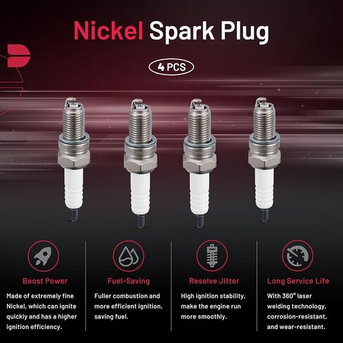 BDFHYK 4929 Spark Plugs Compatible with Honda Kawasaki Yamaha Suzuki Triumph KTM Universal Motorcycle Spark Plugs Replacement for BPR7HS Set of 4 in Saudi Arabia