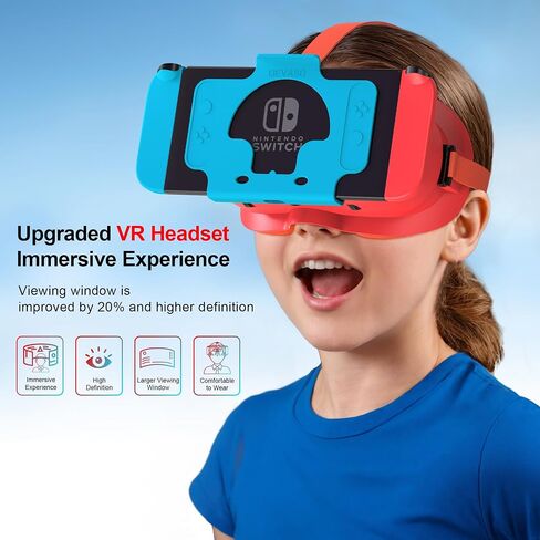سماعة الواقع الافتراضي المطورة من DEVASO لجهاز Nintendo Switch & Switch OLED، نظارات الواقع الافتراضي للتبديل مع عدسات HD قابلة للتعديل وحزام رأس مريح، مجموعة Labo VR Kit نظارات ثلاثية الأبعاد لملحقات التبديل in Kuwait