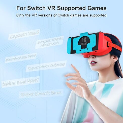 سماعة الواقع الافتراضي المطورة من DEVASO لجهاز Nintendo Switch & Switch OLED، نظارات الواقع الافتراضي للتبديل مع عدسات HD قابلة للتعديل وحزام رأس مريح، مجموعة Labo VR Kit نظارات ثلاثية الأبعاد لملحقات التبديل in Kuwait