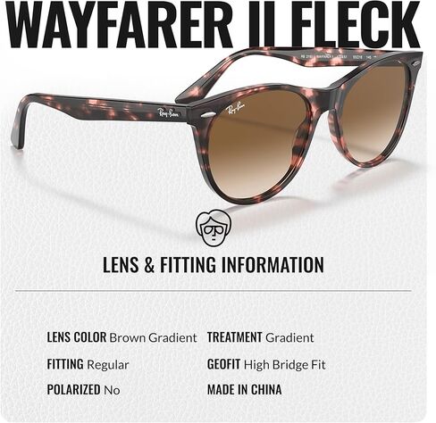 نظارات شمسية Ray-Ban RB2185 Wayfarer II Fleck Phantos Shape للرجال والنساء - نظارات شمسية كلاسيكية خالدة مع أناقة عصرية - حماية ممتازة من الأشعة فوق البنفسجية - نظارات شمسية للرجال والنساء in Kuwait