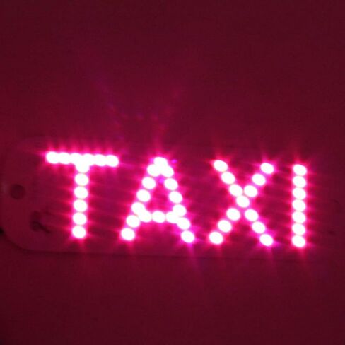 Taxi light with Cig-arette Plug, DC 12V Taxi Suction Mount on Car Window Taxi Lamp 2Mode Stay/Strobe (Small, White Beam) in Saudi Arabia
