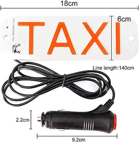 Taxi light with Cig-arette Plug, DC 12V Taxi Suction Mount on Car Window Taxi Lamp 2Mode Stay/Strobe (Small, White Beam) in Saudi Arabia