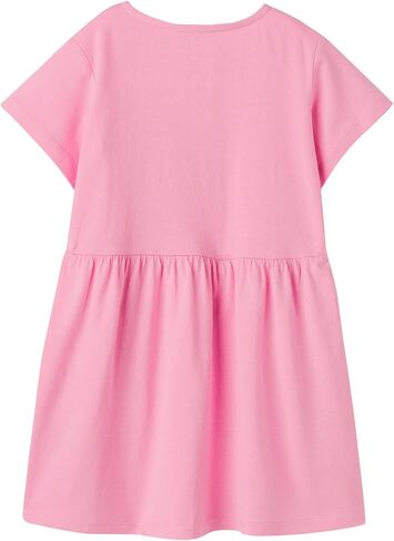 Girls Dresses Toddler Girls Short Sleeve Dress Girl's Casual Duck Rabbit Applique Dress for Kids 3-9Y in Saudi Arabia