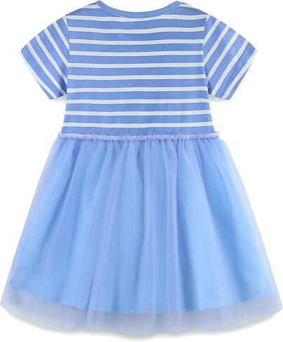 Hongshilian Toddler Girls Cotton Casual Dress Summer Playwear Short Sleeve Shirt Dresses in Kuwait