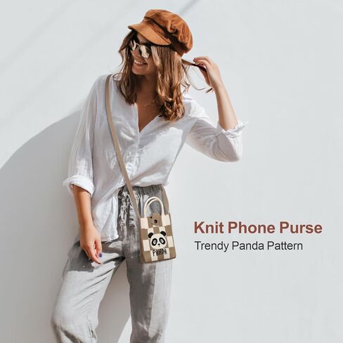 PACKISM Knitted Phone Purse – 5.1" L x 2.2" W x 6.9" H Small Purses, Stylish Cell Phone Purse Crossbody, Perfect Gift in Kuwait