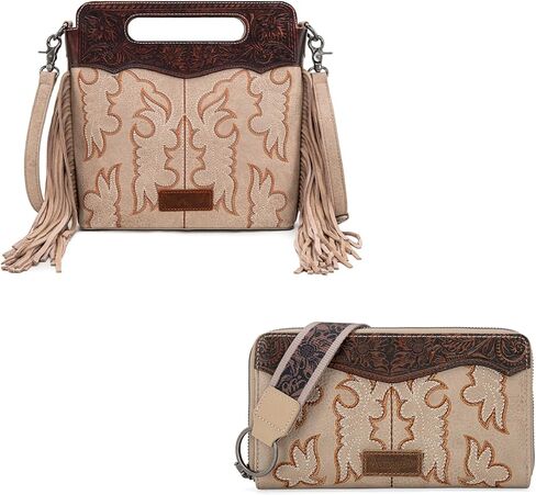 حقيبة كروس رانجلر ويسترن فرينج بمقبض علوي مع محفظة للنساء in Kuwait