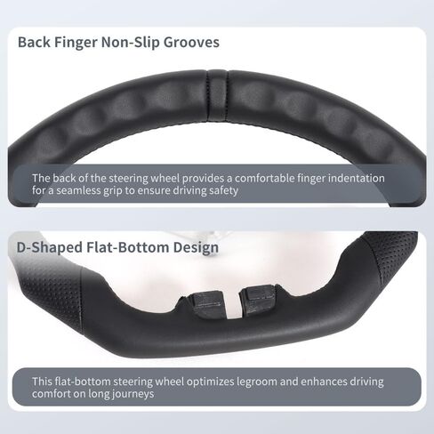 عجلة قيادة جلدية كاملة، عجلة قيادة جلدية مثقبة على شكل حرف D مناسبة لسيارة جيب رانجلر JK 2011-2017 in Kuwait