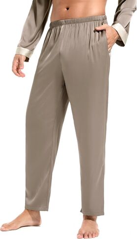 Men's Pajamas Sets Soft Silk Satin Sleepwear for Men Button Down Loungewear with Pockets in Saudi Arabia