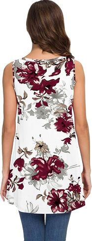 WNEEDU Women's Tank Tops Crewneck Tunic Summer Sleeveless T-Shirt Blouse in Kuwait