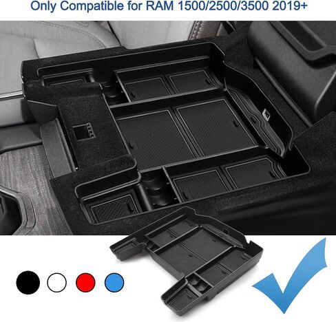 2019-2024 2025 Ram 1500 Center Console Organizer, for Ram 1500 2500 3500 Console Tray, 2021 2022 2023 Ram 1500 2500 3500 Console Armrest Tray Insert 2024 2025 Ram Truck Accessories (Black Mats) in Kuwait