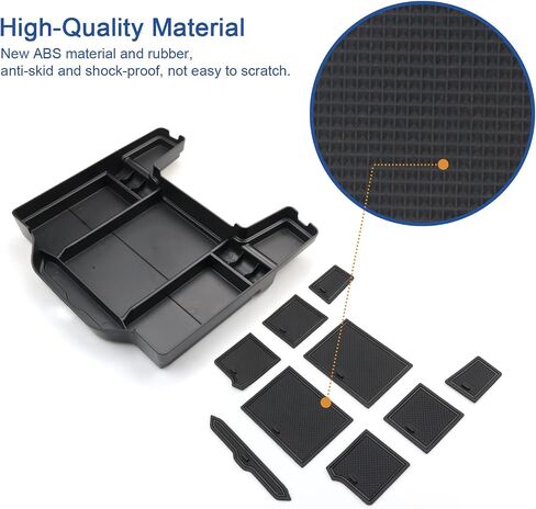 2019-2024 2025 Ram 1500 Center Console Organizer, for Ram 1500 2500 3500 Console Tray, 2021 2022 2023 Ram 1500 2500 3500 Console Armrest Tray Insert 2024 2025 Ram Truck Accessories (Black Mats) in Kuwait