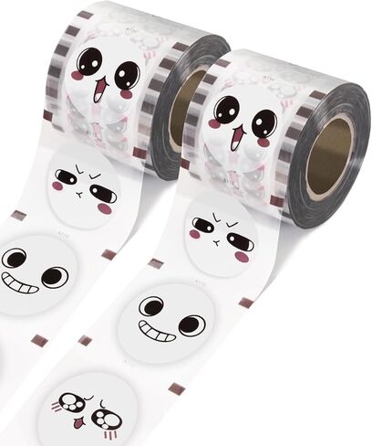 WantJoin 2 Rolls Cup Sealing Film, Cup Sealer Film 90-105 mm(3.5-3.7in） 6400 Cups for PP Plastic and Paper Cups, Tea Cup Sealing Film for Coffee Shop, Milk Tea Shop, Bar, Colourful in Saudi Arabia