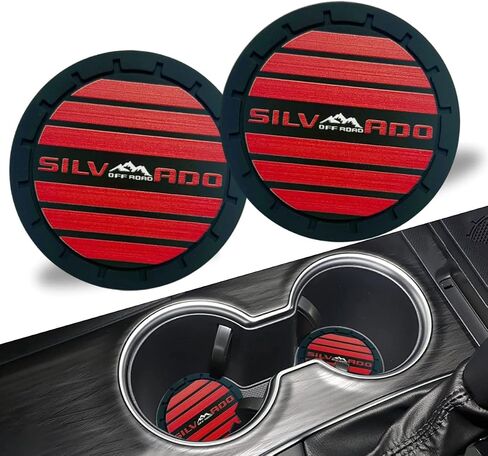 2Pcs Car Cup Holder Coaster for Silverado Accessories Anti Slip Cup Holder Insert Coaster (Red) in Saudi Arabia