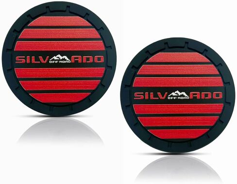 2Pcs Car Cup Holder Coaster for Silverado Accessories Anti Slip Cup Holder Insert Coaster (Red) in Saudi Arabia
