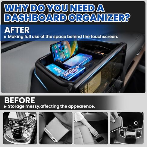 Autorder Center Console Dash Organizer for 2024 2025 Toyota Grand Highlander Accessories Dashboard Insert Tray with Cellphone Holder Storage Box with Anti-Slip Mat in Kuwait