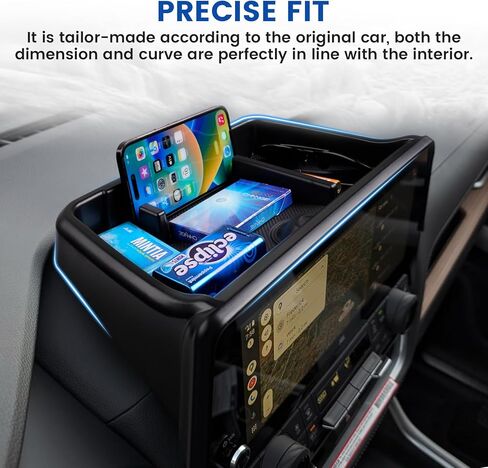 Autorder Center Console Dash Organizer for 2024 2025 Toyota Grand Highlander Accessories Dashboard Insert Tray with Cellphone Holder Storage Box with Anti-Slip Mat in Kuwait
