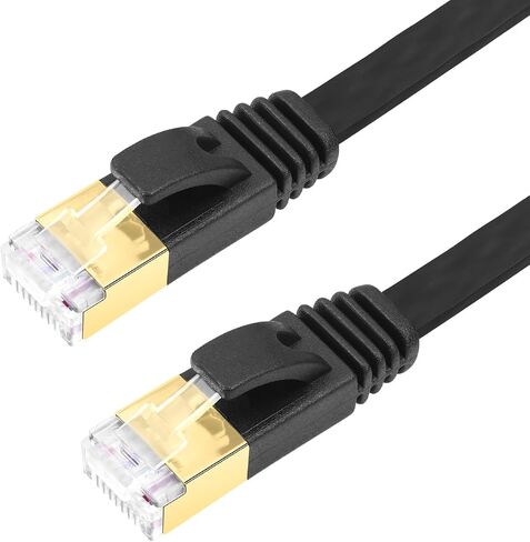 REXUS High-Class Retractable Cat 7 Flat Ethernet Network Cable 4.9 FT (1.5 M), 10 Gigabit High Speed LAN Wires Internet Patch Cable with RJ45 Gold Plated Connector for PC,Laptop,Router.(C7R15) in Kuwait