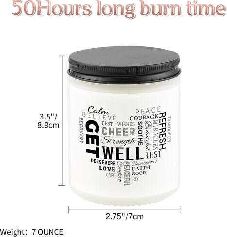 Get Well Gifts, Get Well Soon Gifts for Women Men, Handmade 7 Oz Lavender Scented Candles - 50 Hour Burn Time, Thinking of You Gifts Feel Better Gifts for Women in Saudi Arabia