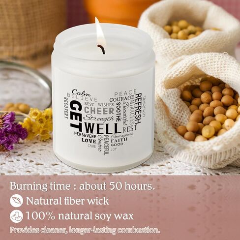 Get Well Gifts, Get Well Soon Gifts for Women Men, Handmade 7 Oz Lavender Scented Candles - 50 Hour Burn Time, Thinking of You Gifts Feel Better Gifts for Women in Saudi Arabia