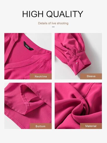 Dokotoo Womens Blouses Tops for Women Trendy V Neck Smocked Blouses for Women Dressy Casual Long Sleeve Shirts for Women in Kuwait