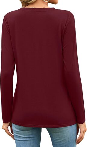 Florboom Womens T Shirts Long Sleeve Tops Pleated Crew Neck Dressy Casual Loose Fit Fall Tunics in Saudi Arabia