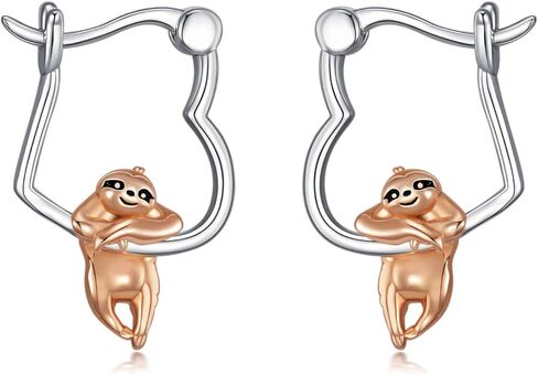 Sloth Hoop Earrings 925 Sterling Silver Sloth Earrings Jewelry Gifts for Women Sloth Lovers in Kuwait