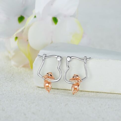 Sloth Hoop Earrings 925 Sterling Silver Sloth Earrings Jewelry Gifts for Women Sloth Lovers in Kuwait