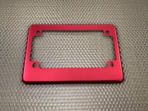 Motorcycle Anodized Aluminum License Plate Frame - RED in Kuwait