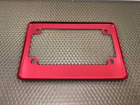 Motorcycle Anodized Aluminum License Plate Frame - RED in Kuwait