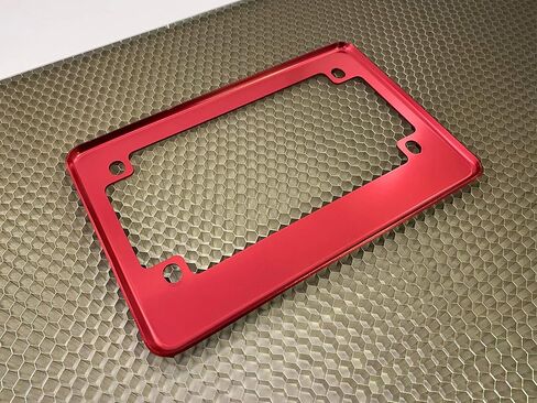 Motorcycle Anodized Aluminum License Plate Frame - RED in Kuwait