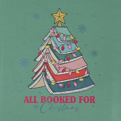 Women All Booked For Christmas Sweatshirt Xmas Book Tree Long Sleeve shirt Librarian Christmas Holiday Tops in Saudi Arabia