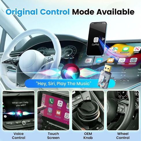 محول Carplay لاسلكي صغير مع اتصال بلوتوث واي فاي سريع ومستقر 5 جيجا هرتز، سلكي إلى محول Carplay اللاسلكي لأجهزة Apple، متوافق مع iPhone 6 أو أعلى/iOS10+ والسيارات من 2016 in Saudi Arabia
