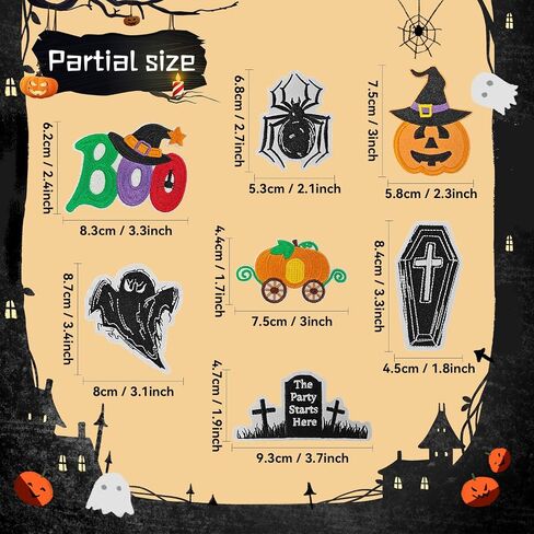 8PCS Horror Halloween Iron on Patches, Ghost Face Embroidered Iron on Patches for Clothes, Hats, Jeans, Skirts, T-Shirts, Backpacks, Etc in Saudi Arabia